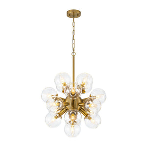 LightFixturesUSA - Brass Cluster Glass Globe Bubble Sphere Sputnik Chandelier - Chandelier - Brass - 