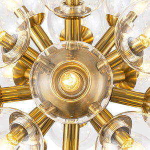 LightFixturesUSA - Brass Cluster Glass Globe Bubble Sphere Sputnik Chandelier - Chandelier - Brass - 