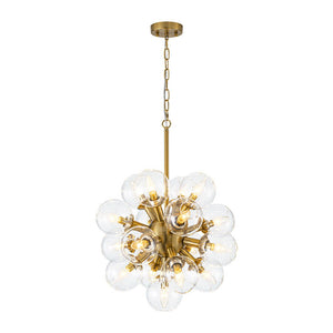 LightFixturesUSA - Brass Cluster Glass Globe Bubble Sphere Sputnik Chandelier - Chandelier - Brass - 