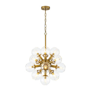 LightFixturesUSA - Brass Cluster Glass Globe Bubble Sphere Sputnik Chandelier - Chandelier - Brass - 