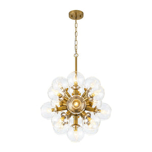 LightFixturesUSA - Brass Cluster Glass Globe Bubble Sphere Sputnik Chandelier - Chandelier - Brass - 