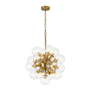LightFixturesUSA - Brass Cluster Glass Globe Bubble Sphere Sputnik Chandelier - Chandelier - Brass - 