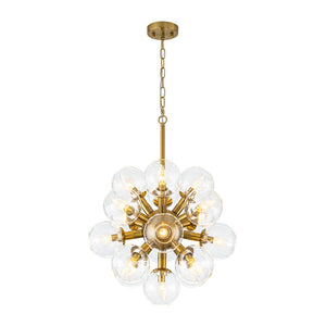 LightFixturesUSA - Brass Cluster Glass Globe Bubble Sphere Sputnik Chandelier - Chandelier - Brass - 