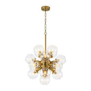 LightFixturesUSA - Brass Cluster Glass Globe Bubble Sphere Sputnik Chandelier - Chandelier - Brass - 
