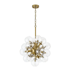 LightFixturesUSA - Brass Cluster Glass Globe Bubble Sphere Sputnik Chandelier - Chandelier - Brass - 