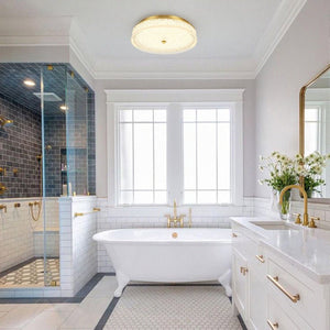 LightFixturesUSA - Brass Crystal Resin Art Dimmable LED Round LED Ceiling Light - Ceiling Light - Brass - 