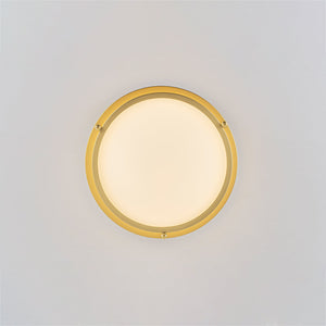 LightFixturesUSA-Brass Dimmable LED Round Frosted Glass Drum Ceiling Light-Ceiling Light-11.8 in-
