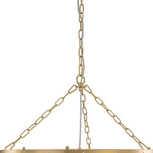LightFixturesUSA - Brass Draped Ribbed Glass Bubble Round Pendant Chandelier - Chandelier - 6 - Lt - 
