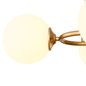 LightFixturesUSA - Brass Frosted White Glass Bubble Oval Ring Island Chandelier - Chandelier - Brass - 