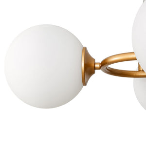 LightFixturesUSA - Brass Frosted White Glass Bubble Oval Ring Island Chandelier - Chandelier - Brass - 