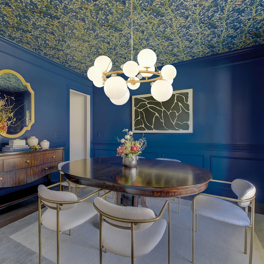 LightFixturesUSA - Brass Halo Shine Opal Glass Bubble Ring Chandelier - Chandelier - Brass (Exclusive Offer) - 