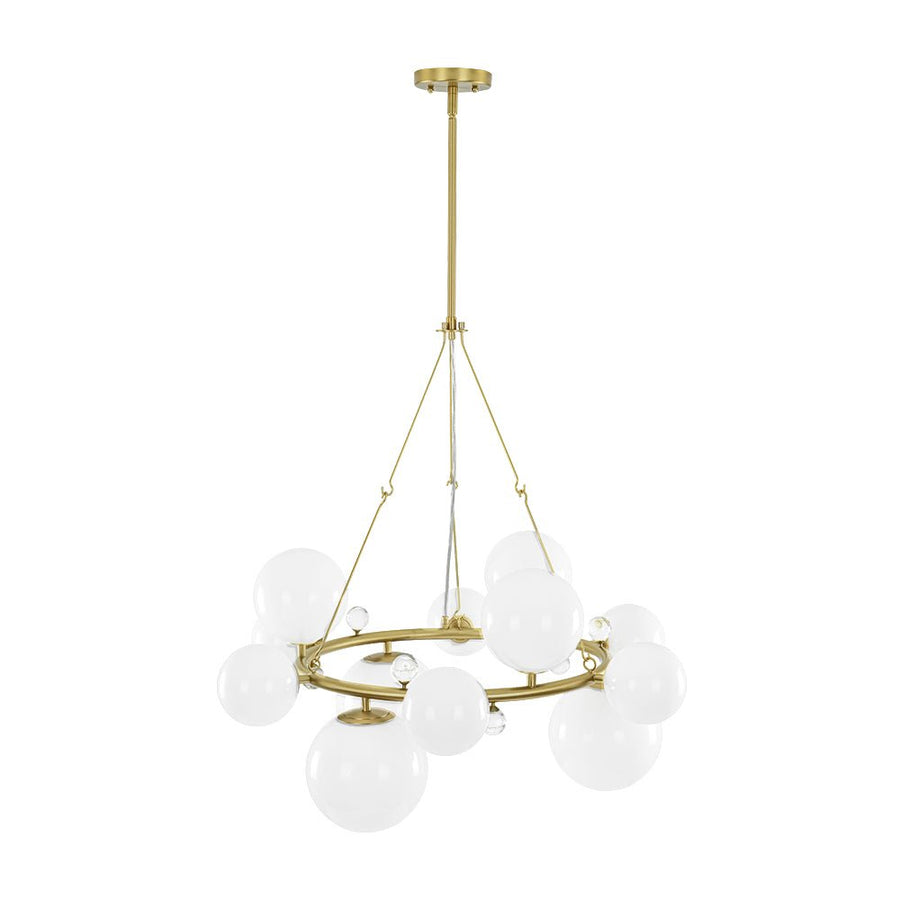 LightFixturesUSA - Brass Halo Shine Opal Glass Bubble Ring Chandelier - Chandelier - Brass (Exclusive Offer) - 