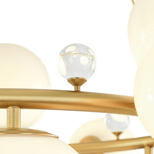 LightFixturesUSA - Brass Halo Shine Opal Glass Bubble Ring Chandelier - Chandelier - Brass (Exclusive Offer) - 