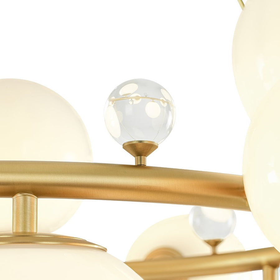 LightFixturesUSA - Brass Halo Shine Opal Glass Bubble Ring Chandelier - Chandelier - Brass (Exclusive Offer) - 