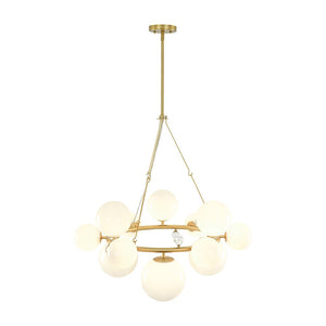 LightFixturesUSA - Brass Halo Shine Opal Glass Bubble Ring Chandelier - Chandelier - Brass (Exclusive Offer) - 