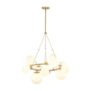 LightFixturesUSA - Brass Halo Shine Opal Glass Bubble Ring Chandelier - Chandelier - Brass (Exclusive Offer) - 