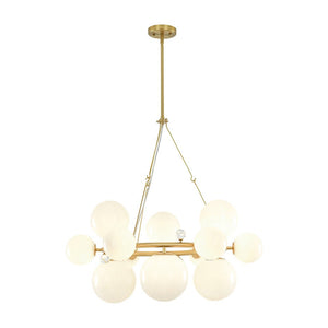 LightFixturesUSA - Brass Halo Shine Opal Glass Bubble Ring Chandelier - Chandelier - Brass (Exclusive Offer) - 
