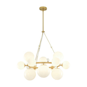 LightFixturesUSA - Brass Halo Shine Opal Glass Bubble Ring Chandelier - Chandelier - Brass (Exclusive Offer) - 