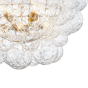LightFixturesUSA - Brass Luxe Cluster Hammered Glass Globe Bubble Chandelier - Chandelier - 3 - Lt - 