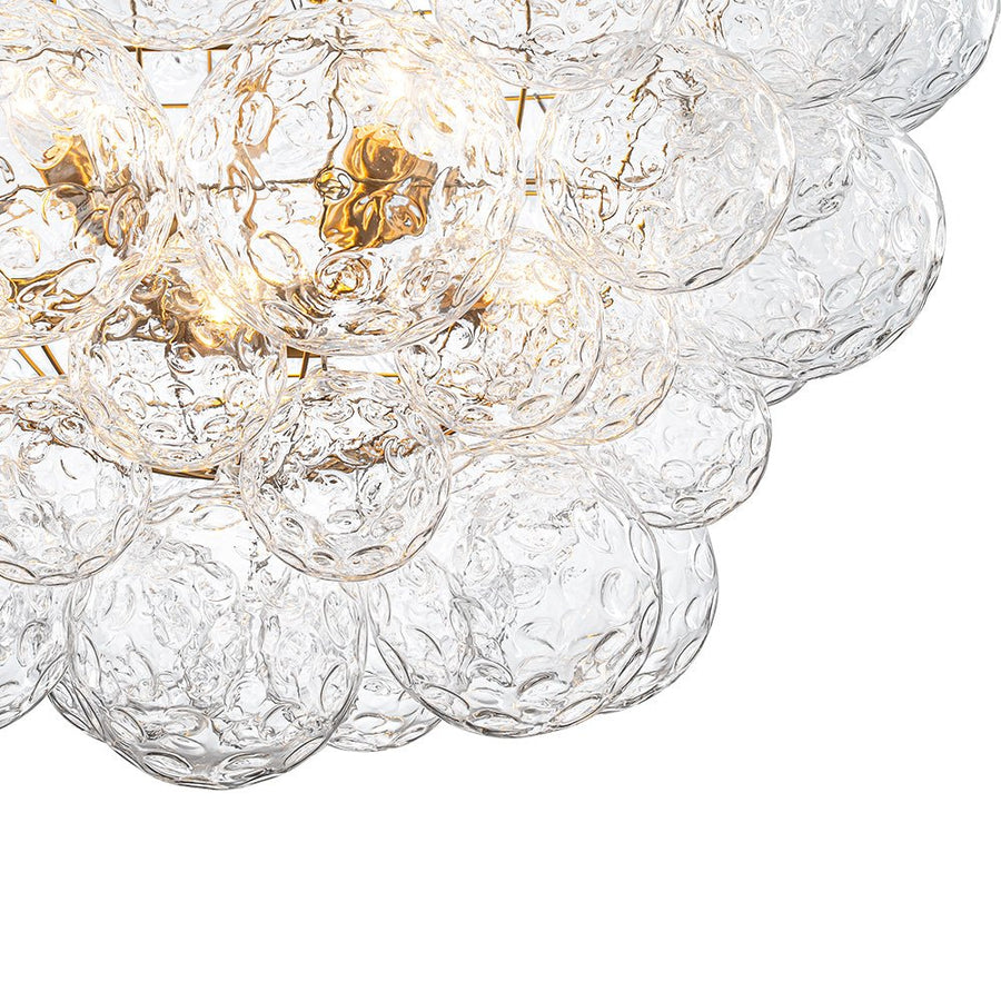 LightFixturesUSA - Brass Luxe Cluster Hammered Glass Globe Bubble Chandelier - Chandelier - 3 - Lt - 