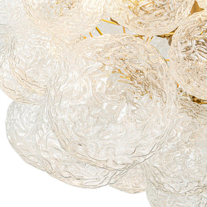 LightFixturesUSA - Brass Luxe Cluster Rippled Glass Globe Bubble Chandelier - Chandelier - 8 - Lt - 