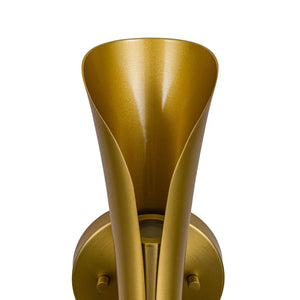 LightFixturesUSA-Brass Metal Curved Up and Down Dimmable LED Wall Sconce-Wall Sconce-2 Packs-