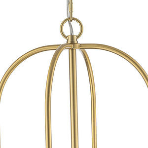 LightFixturesUSA-Brass Mid-Century 1-Light Clear Ribbed Glass Globe Pendant-Pendant Light-10.6 in-