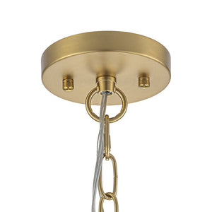 LightFixturesUSA-Brass Mid-Century 1-Light Clear Ribbed Glass Globe Pendant-Pendant Light-10.6 in-
