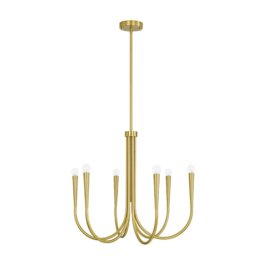 LightFixturesUSA - Brass Mid - Century Minimalist Tiered Candle Style Chandelier - Chandelier - 2 Tiers - 