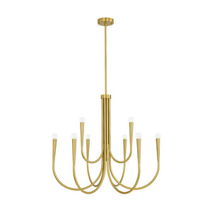 LightFixturesUSA - Brass Mid - Century Minimalist Tiered Candle Style Chandelier - Chandelier - 2 Tiers - 