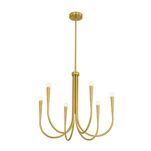 LightFixturesUSA - Brass Mid - Century Minimalist Tiered Candle Style Chandelier - Chandelier - 2 Tiers - 