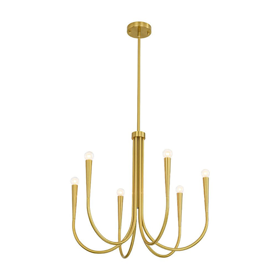 LightFixturesUSA - Brass Mid - Century Minimalist Tiered Candle Style Chandelier - Chandelier - 2 Tiers - 