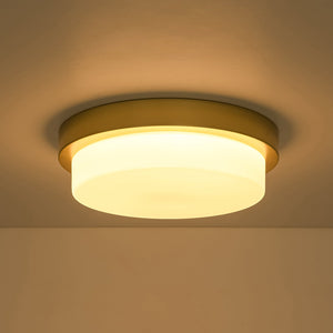 LightFixturesUSA-Brass Minimalist Round Opal Glass Dimmable LED Ceiling Light-Ceiling Light-11.8 in-