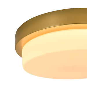 LightFixturesUSA-Brass Minimalist Round Opal Glass Dimmable LED Ceiling Light-Ceiling Light-11.8 in-