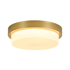 LightFixturesUSA-Brass Minimalist Round Opal Glass Dimmable LED Ceiling Light-Ceiling Light-11.8 in-