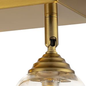 LightFixturesUSA-Brass Spotlight Adjustable Glass Bell Linear Semi Flush Track Light-Ceiling Light-4-Lt-