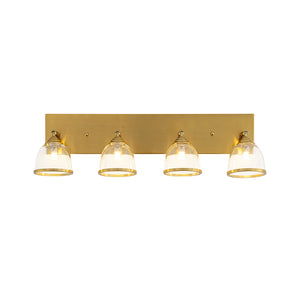 LightFixturesUSA-Brass Spotlight Adjustable Glass Bell Linear Semi Flush Track Light-Ceiling Light-4-Lt-