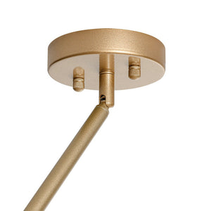 LightFixturesUSA - Brass Striped Ribbed Glass Globe 5 - light Sputnik Chandelier - Chandelier - Brass - 