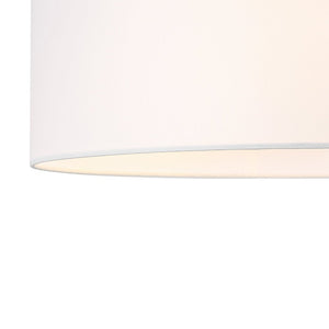 LightFixturesUSA - Brass White Fabric Drum Cage Semi Flush Dual Mount Chandelier - Chandelier - 18.9 in - 