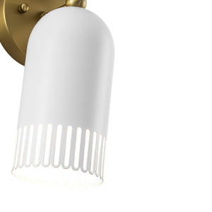 LightFixturesUSA-Brass White Tulip 2-Light Up Down Hourglass Vanity Wall Sconce-Wall Sconce-2 Packs-