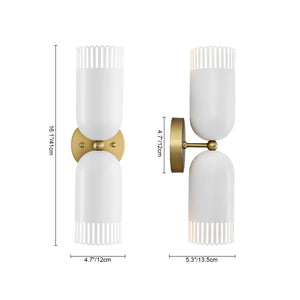 LightFixturesUSA-Brass White Tulip 2-Light Up Down Hourglass Vanity Wall Sconce-Wall Sconce-2 Packs-