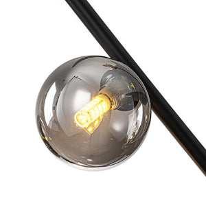LightFixturesUSA-Celestial 6-Light Smoked Glass Globe Adjustable Sputnik Chandelier-Chandelier-Black-