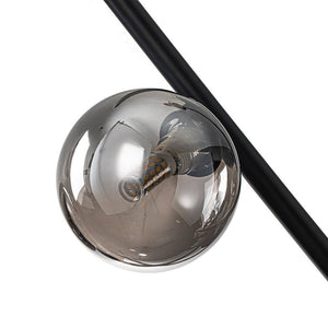 LightFixturesUSA-Celestial 6-Light Smoked Glass Globe Adjustable Sputnik Chandelier-Chandelier-Black-