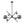 LightFixturesUSA-Celestial 6-Light Smoked Glass Globe Adjustable Sputnik Chandelier-Chandelier-Black-