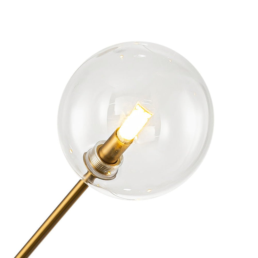 LightFixturesUSA - Celestial Glass Globe Sputnik Chandelier - Adjustable Linear Arm - Chandelier - Brass - 