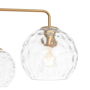 LightFixturesUSA - Clear Hammered Glass Globe 5 - light Round Sputnik Chandelier - Chandelier - Brass - 