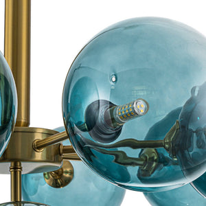 LightFixturesUSA - Cluster Gradual Blue Glass Bubble Tiered Chandelier - Chandelier - Blue Bubble (Exclusive Offer) - 