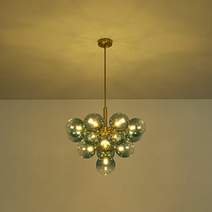 LightFixturesUSA - Cluster Gradual Blue Glass Bubble Tiered Chandelier - Chandelier - Blue Bubble (Exclusive Offer) - 