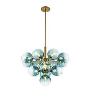 LightFixturesUSA - Cluster Gradual Blue Glass Bubble Tiered Chandelier - Chandelier - Blue Bubble (Exclusive Offer) - 