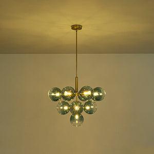 LightFixturesUSA - Cluster Gradual Blue Glass Bubble Tiered Chandelier - Chandelier - Blue Bubble (Exclusive Offer) - 